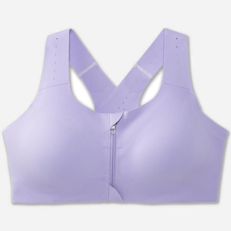 Brooks Women's Dare Zip 2.0 Sports Running Bra Singapore - Lavender Purple/Violet Dash (85423-HCAS)